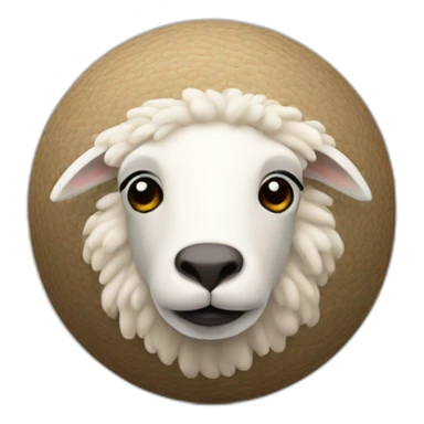 3d sphere with a cartoon Sheep skin texture with Eye of Horus sticker