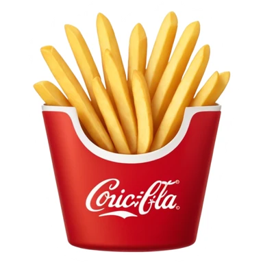 Chick-fil-A fast food fries, burger and coke with the name on it sticker