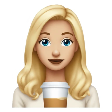 Blonde Blue eyed Girl who wears a white Pullover and Drinks pumpkin spice Latte  sticker