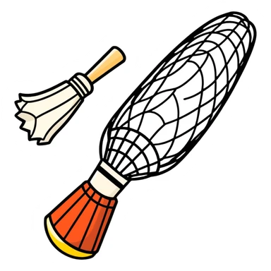 badminton shuttlecock, cartoonish sticker style sticker