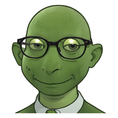 bald boy with glasses portrait sticker