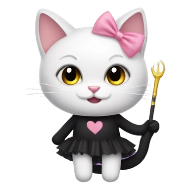 black cat in a tutu holding a wand sticker