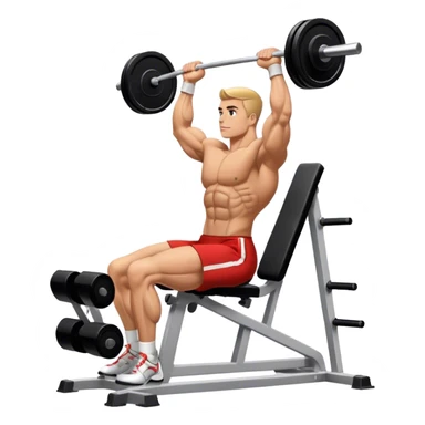 side-view bodybuilder seated weighted calf-raise machine lower leg exercise sticker