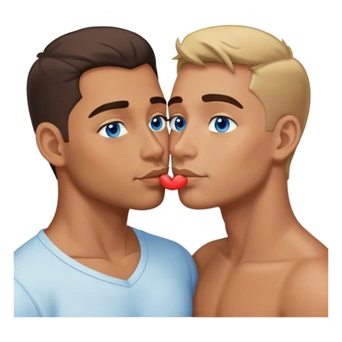 Gay couple kiss latino blue eyes sticker