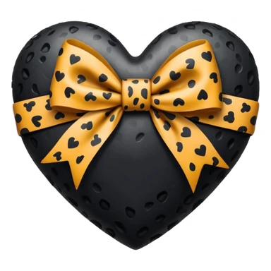 black heart with cheetah bow wrapped around it  sticker