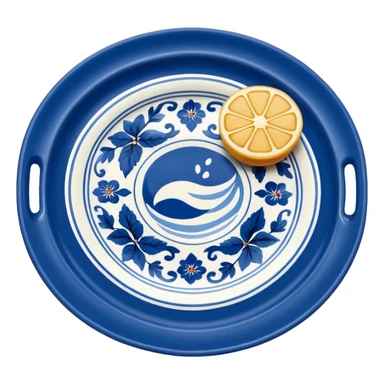 blue porcelain print tray  sticker
