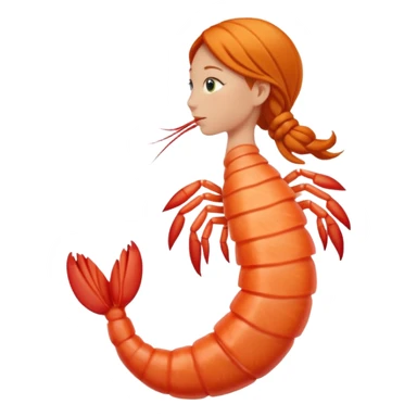 ginger woman with back shaped like a shrimp sticker