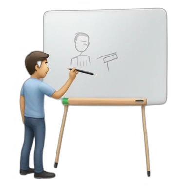 Man writing on a marker board sticker