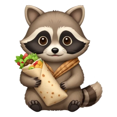 Raccoon holding burritos  sticker