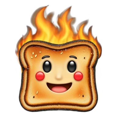 a piece of black burning toast sticker