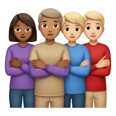 a group of bystanders watching and folding their arms sticker