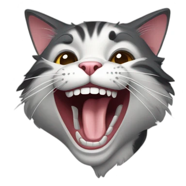 Expressive happy joyful laughing merry feline cat sticker