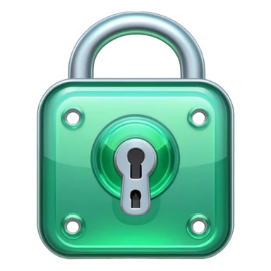 Holographic and glassmorphic green lock sticker