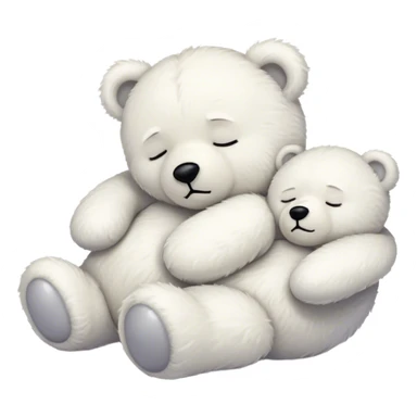 Sleeping white teddy bear with zzz sticker