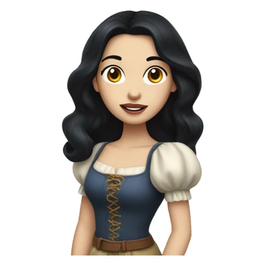 Snowwhite having long black hair and wears casual clothes  sticker