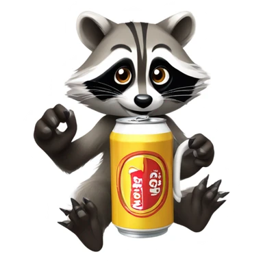raccoon holding beer sticker
