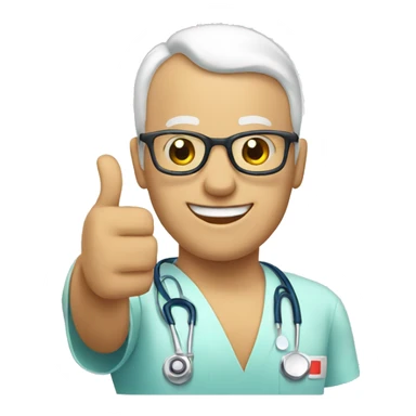 Bald male Nurse giving thumbs up sticker