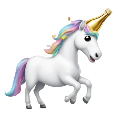 Unicorn Popping Champagne Bottle sticker