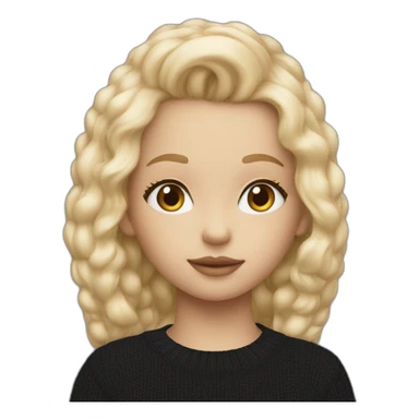 Blond girl in black Calvin Klein sweater sticker