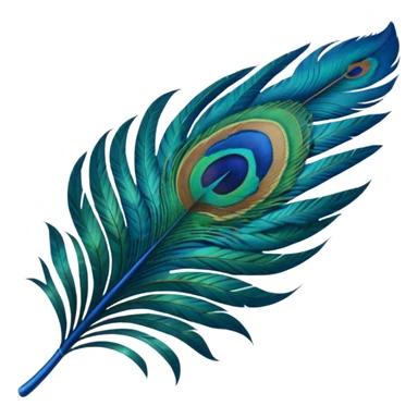 create a single peacock feather emoji sticker