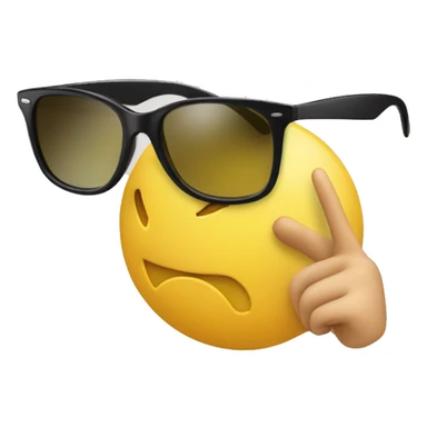 Yellow emojis with Black rayban and show thé index finger sticker