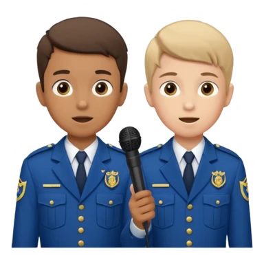 2 boys brigade parade EMCEES speaking into mics sticker