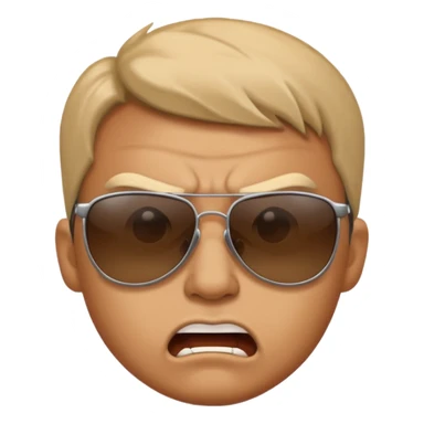 Angry face with sun glasses sticker