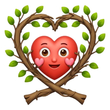 nature bard character heart sign with branches sticker