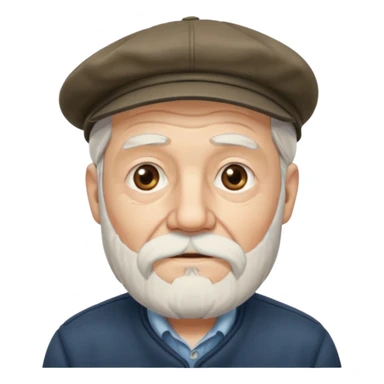 Old man white beard wearing a flat cap sticker