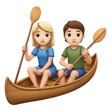 boy and girl in a canoe sticker
