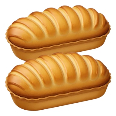 A madeleine pastry. Scalloped oval seashell shape with ONLY four to five vertical lines going in the same direction. Light golden brown. Scalloped edge. Cookie. Flat. Long. Oval shape. Lets scallops. sticker
