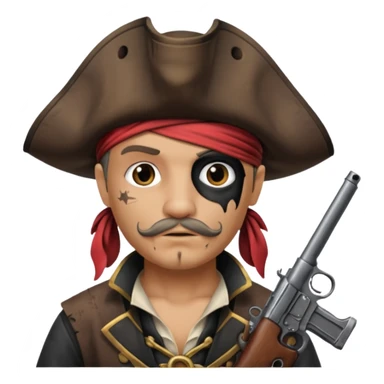 Pirate with a gun sticker