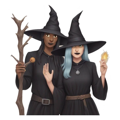 witchy duo album cover sticker