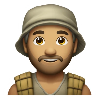 Caucasian fisherman no beard and no mustache in love with Philippine island girl on an island sticker