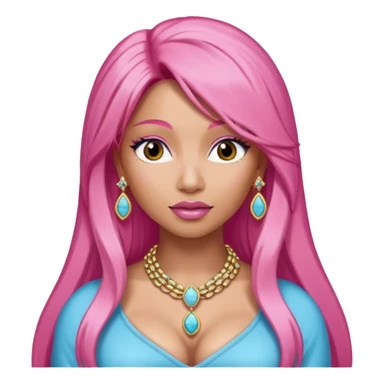 Nicki Minaj with long pink hair sticker