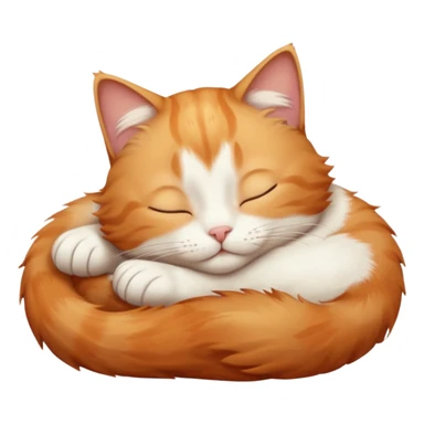 ginger and white small cat eyes closed lying down in funny position sticker