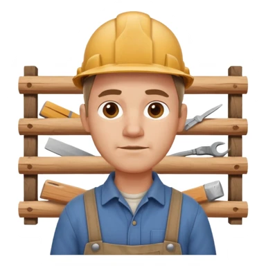 rustic carpenter portrait, head and shoulders only, wood dust on shoulders, rolled-up shirt collar, calm craftsman expression, warm workshop vibe, 3D cartoon, mobile game icon style, clean background, no text, no watermark
 sticker
