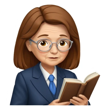 grandma reading in suit long hair sticker