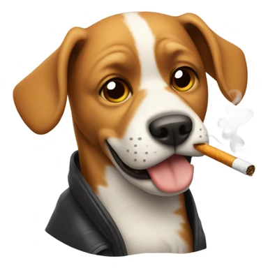 Dog with cigarette  sticker