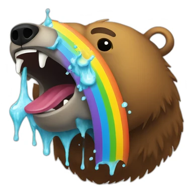 Grizzly head puking a rainbow sticker