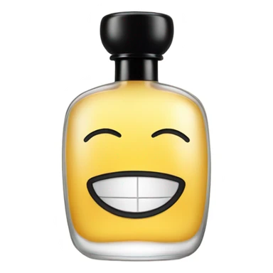 smiling perfume face with black cap sticker