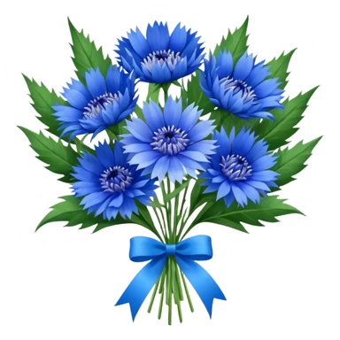 12 cornflowers bouquet decorated sticker