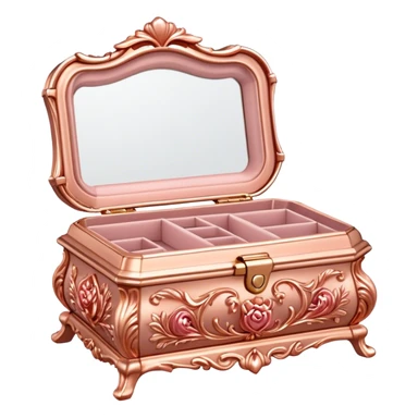 Rose gold rococo jewelry box sticker