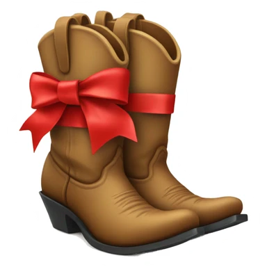 cowboy boot with red ribbon bow sticker