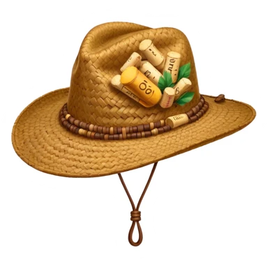Austrailian bush hat with cork hanging down sticker