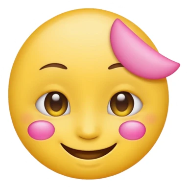 Generic Yellow emoji with pink under eye patches sticker