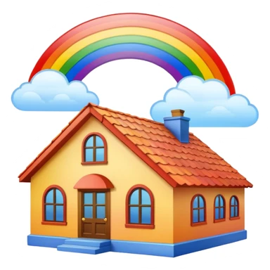 Regenbogen über einen dach sticker