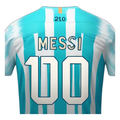 Back of Lionel Messi Jersey Argentina with number 10 sticker