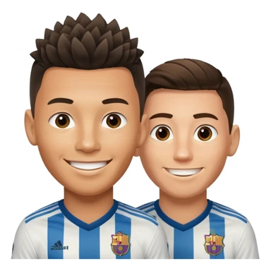 Prime noodle hair ronaldo and prime 2012 messi Smiling in one Photo and make it realistic  sticker