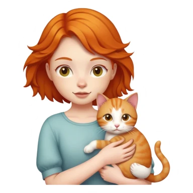 ginger girl with a cat sticker